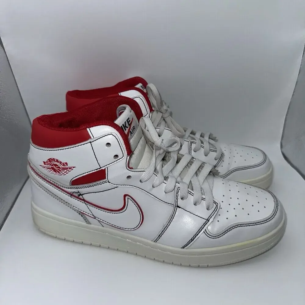 Nike Air Jordan 1 Retro High OG Phantom Gym Red White Mens 10 555088-160